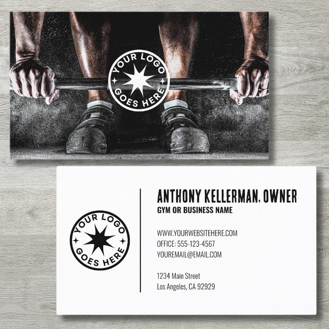 Black Personal Trainer Visitkort (Black Unique Fitness Exercise Personal Trainer Gym Business Card)