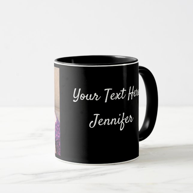 Black Personalize PHOTO MMPLATE Gift Coffee Mugg (Framsida höger)