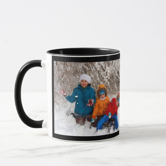 Black Personalize Photo Template Gift Coffee Mugg (Vänster)