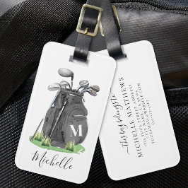 Black Personalized Monogram Golf Bag Bagagebricka