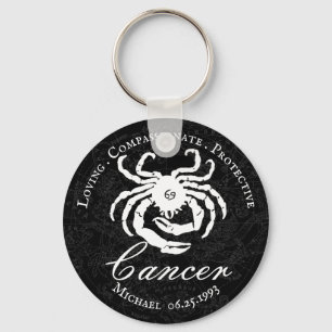 Black Personlig Cancer Zodiac Astrology Traits Nyckelring