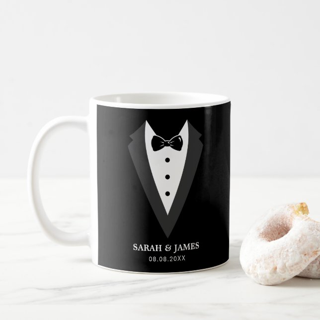 Black Personlig Groomsman Kaffemugg (Med munk)