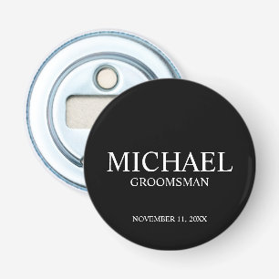 Black Personlig Groomsmans Namn och Monogram Flasköppnare