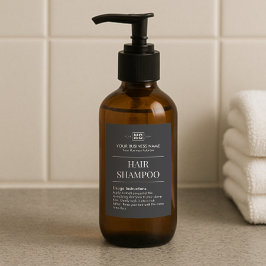 Black Personlig Monogram Hair Shampoo-etiketter Mat Etikett