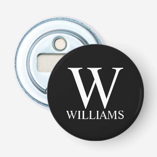 Black Personlig Monogram och Namn Flasköppnare