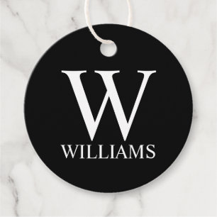 Black Personlig Monogram och Namn Gåvor Etiketter