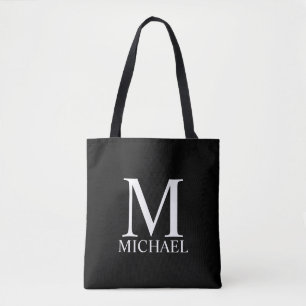 Black Personlig Monogram och Namn Tygkasse