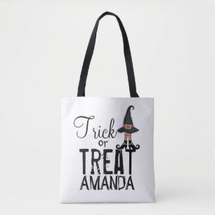 Black Personlig Typography Stollig Witch Tygkasse