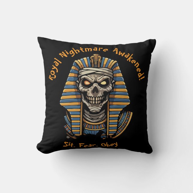 🖤 Black Pharaoh Mummy Dekorativ kudde 🎃 👑 (Framsida)