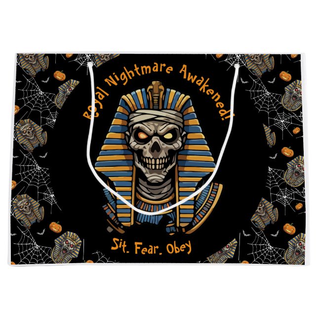 🖤 Black Pharaoh Mummy Gift Bag 🎃 👑 (Framsidan)