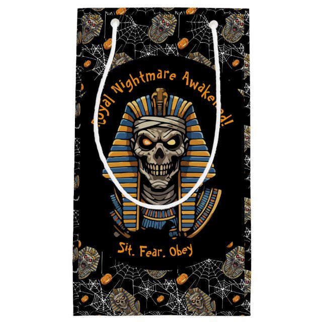 🖤 Black Pharaoh Mummy Gift Bag 🎃 👑 (Framsidan)