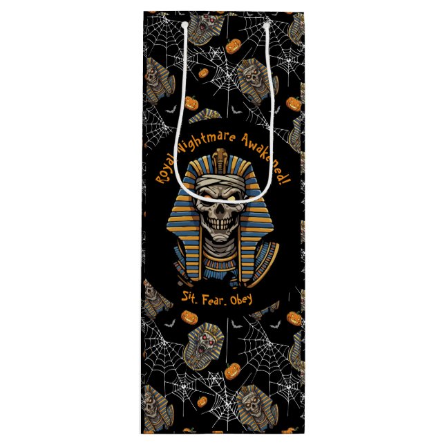 🖤 Black Pharaoh Mummy Gift Bag 🎃 👑 (Framsidan)