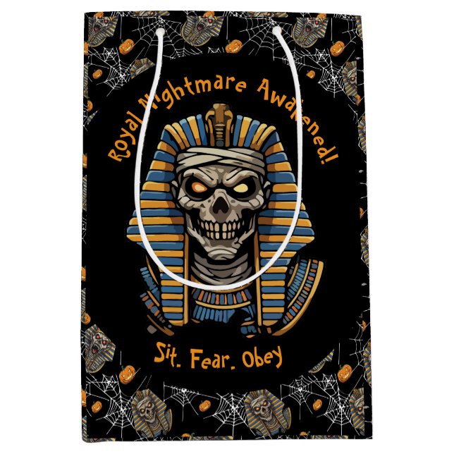 🖤 Black Pharaoh Mummy Gift Bag 🎃 👑 (Framsidan)