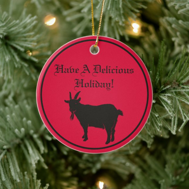 Black Phillip Goat Satanic Julgransprydnad Keramik (Träd)