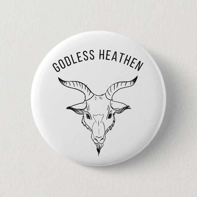Black Phillip Godless Heathen Button Knapp (Framsida)