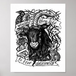 Black Phillip "Live Delicious" Poster
