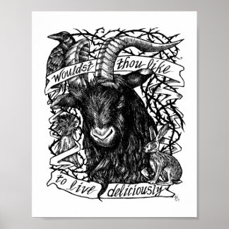 Black Phillip "Live Delicious" Poster
