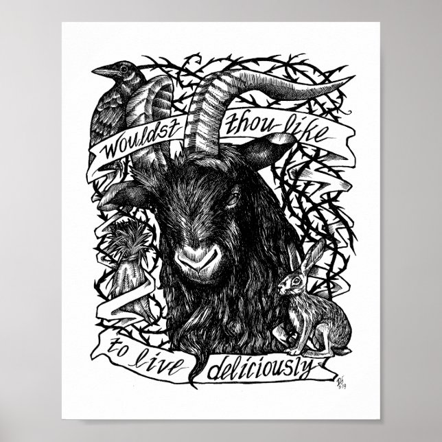 Black Phillip "Live Delicious" Poster (Framsidan)