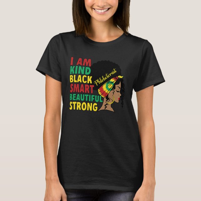 Black Phlebotomist African American Phlebotomy 1 T Shirt (Framsida)
