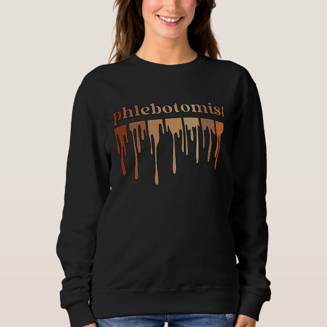Black Phlebotomist African American Phlebotomy T Shirt (Framsida)