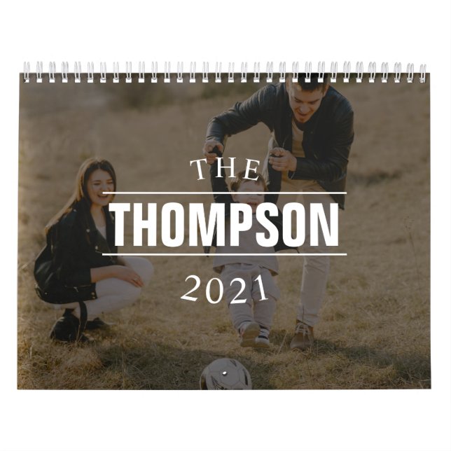 Black Photo Calendar för den moderna familjefårska Kalender (Omslag)