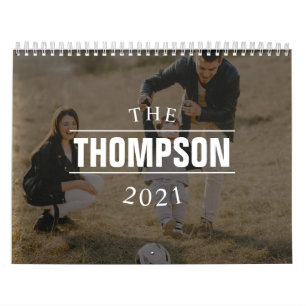 Black Photo Calendar för den moderna familjefårska Kalender