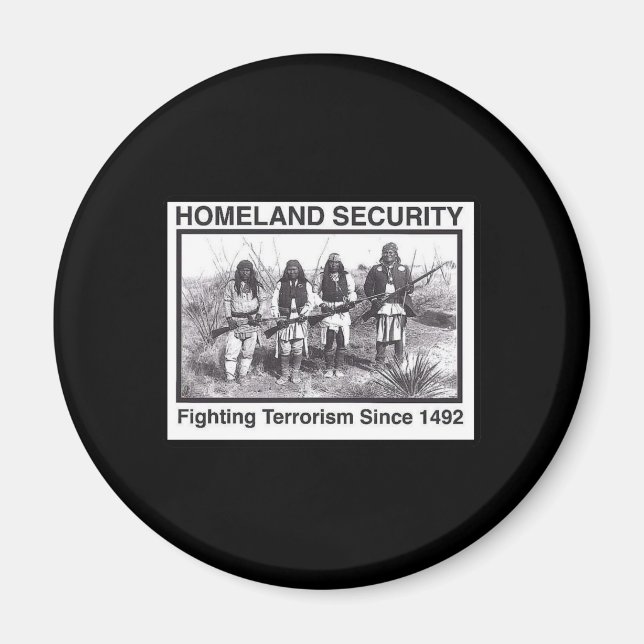 Black Photo Indian Homeland Security Magnet (Framsidan)