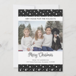 Black Photo New Home för Helgdagarna Cards Julkort
