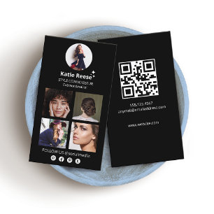 Black Photo Social Media Influencer Visitkort
