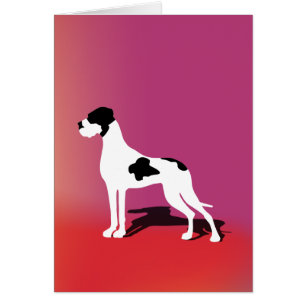 Black Piebald Great dane Hälsningskort