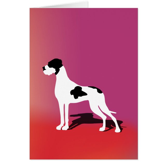 Black Piebald Great dane Hälsningskort (Framsidan)