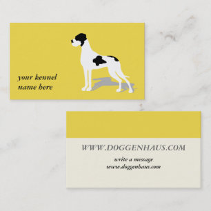 Black Piebald Great dane Visitkort