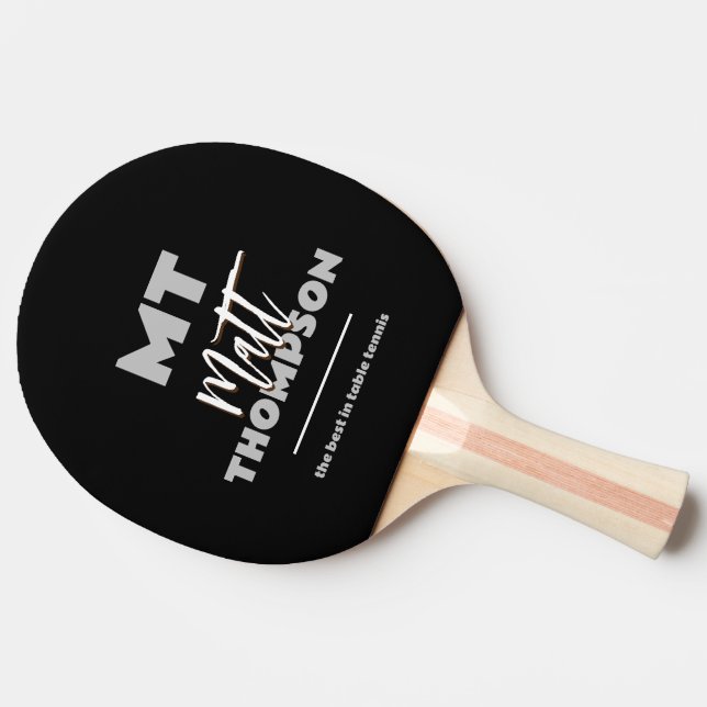 Black Ping Pong Paddle med Namn Pingisracket (Sidan)