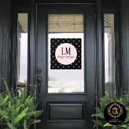 Black & Pink Bow Monogram