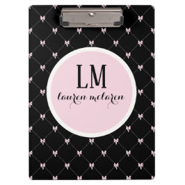 Black & Pink Bow Monogram