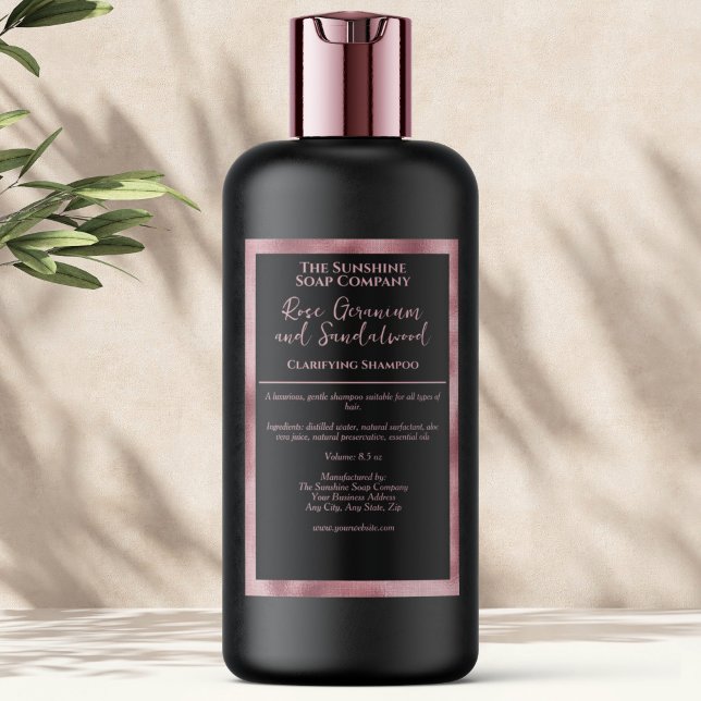 Black Pink foil waterproof cosmetics bottle label Mat Etikett (Skapare uppladdad)