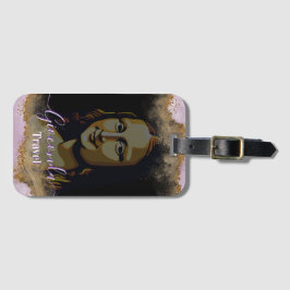 Black Pink Glitter Leonardo Da Vinci Gioconda Bagagebricka