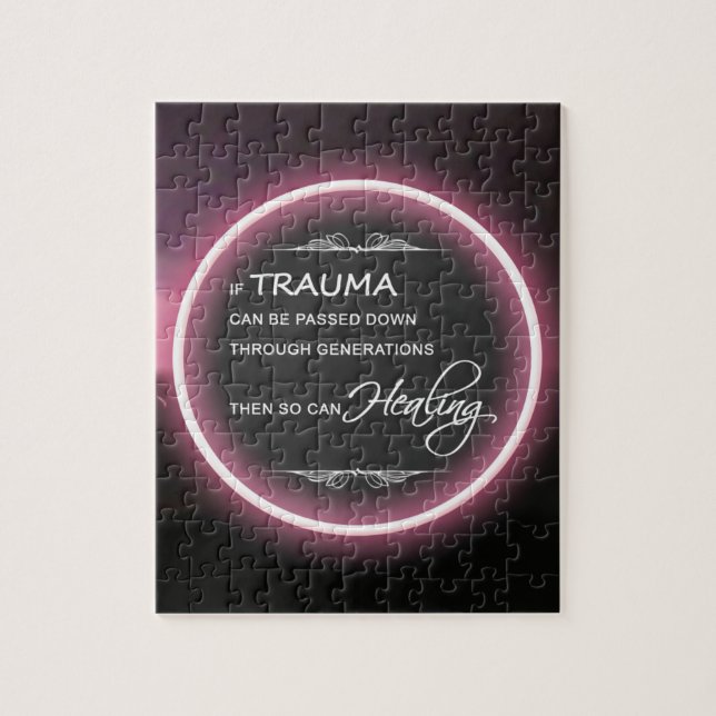Black Pink Glowing Quote Pussel (Vertikal)