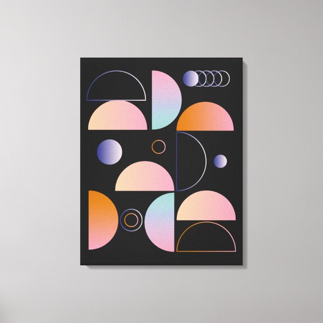 Black Pink Orange Abstract Art Pattern Canvastryck (Framsida)