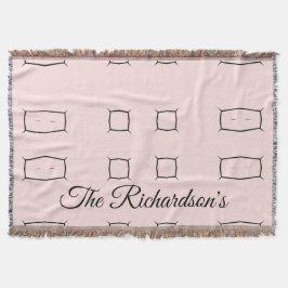 Black Pink Personalized Geometric Minimal Bedding Filt