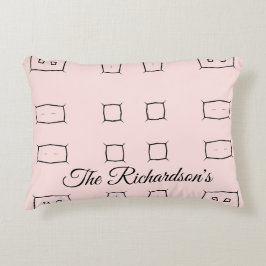 Black Pink Personalized Geometric Minimal Bedding Prydnadskudde