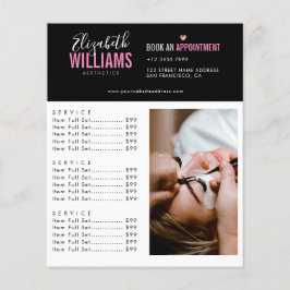 Black Pink Skönhetssalong Folder Flygblad