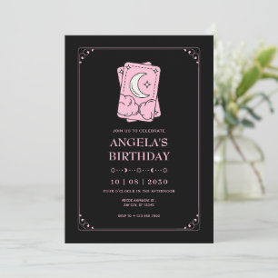 Black Pink tarot födelsedag Inbjudningar