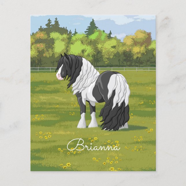 Black Pinto Piebald Gypsy Vanner Draft Horse (Framsida)