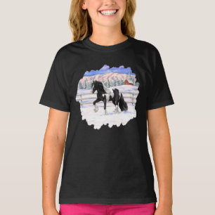 Black Pinto Piebald Gypsy Vanner Draft Horse T Shirt
