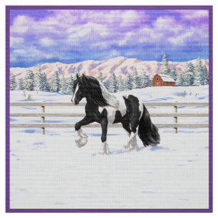 Black Pinto Piebald Gypsy Vanner Draft Horse Tyg