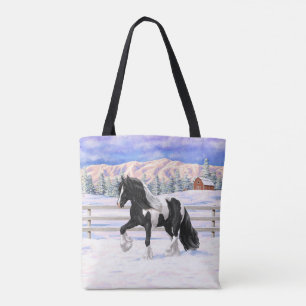 Black Pinto Piebald Gypsy Vanner Draft Horse Tygkasse