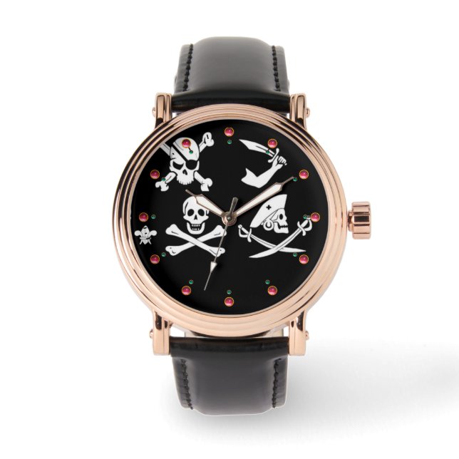 BLACK PIRAT BANNERS SKULL,KROSSEDDA BONER,SWORDER ARMBANDSUR (Framsida)