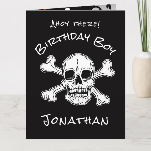 Black Pirat Crossbone Card Kort (Framsida)