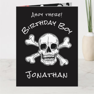 Black Pirat Crossbone Card Kort